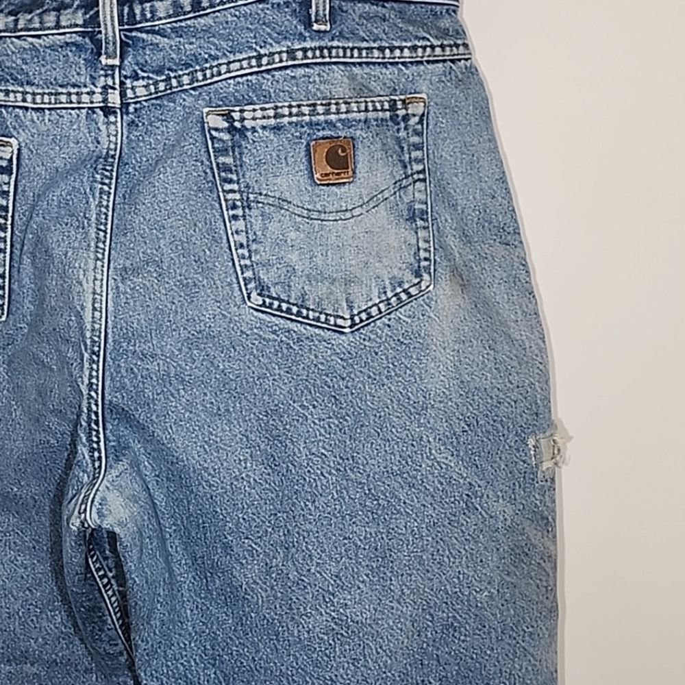 Carhartt Flannel Lined Straight Leg Relaxed Fit Blue Jeans Men's 44 x 32 - Picture 3 of 12